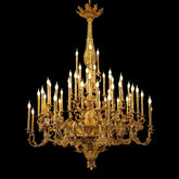 Traditional 69X89 Inch 57 Lights Oversized Baroque Style Antique Copper Chandelier